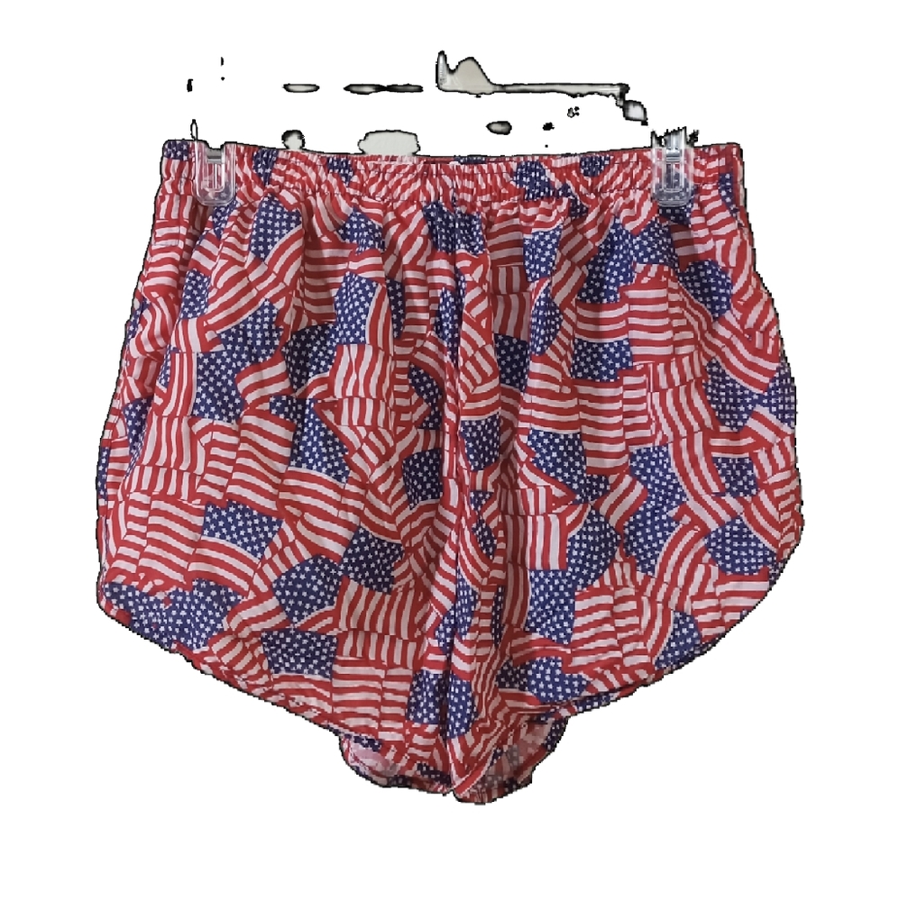 Vtg Soar American flag running shorts